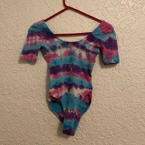 Tie dye scoop back bodysuit